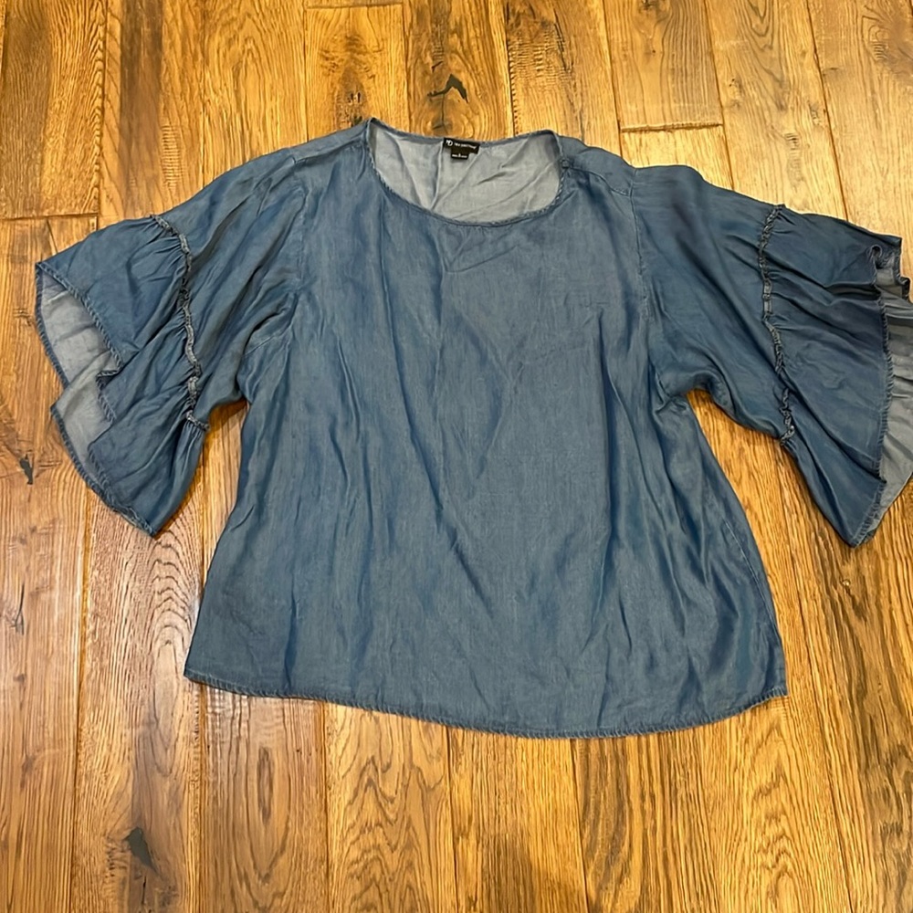 New directions thin denim like shirt